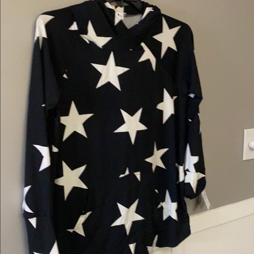 NWT LuLaRoe Amber Black & White Stars